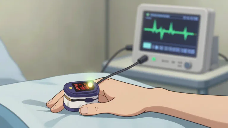 Visual representation of "oximetry" - A medical test that measures the level of oxygen in the blood.