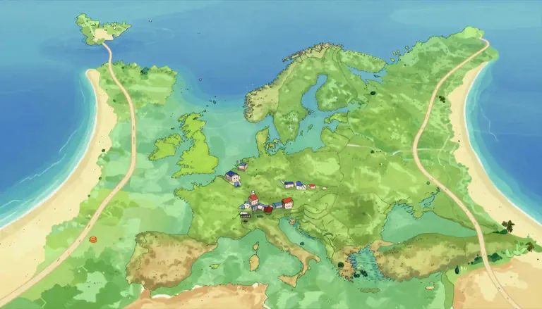 Visual representation of "equidistant" - Being the same distance from two or more points or things.
