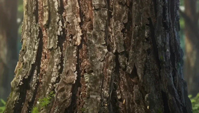 Visual representation of "bark" - The hard protective coating that covers the outside of the stem of a tree