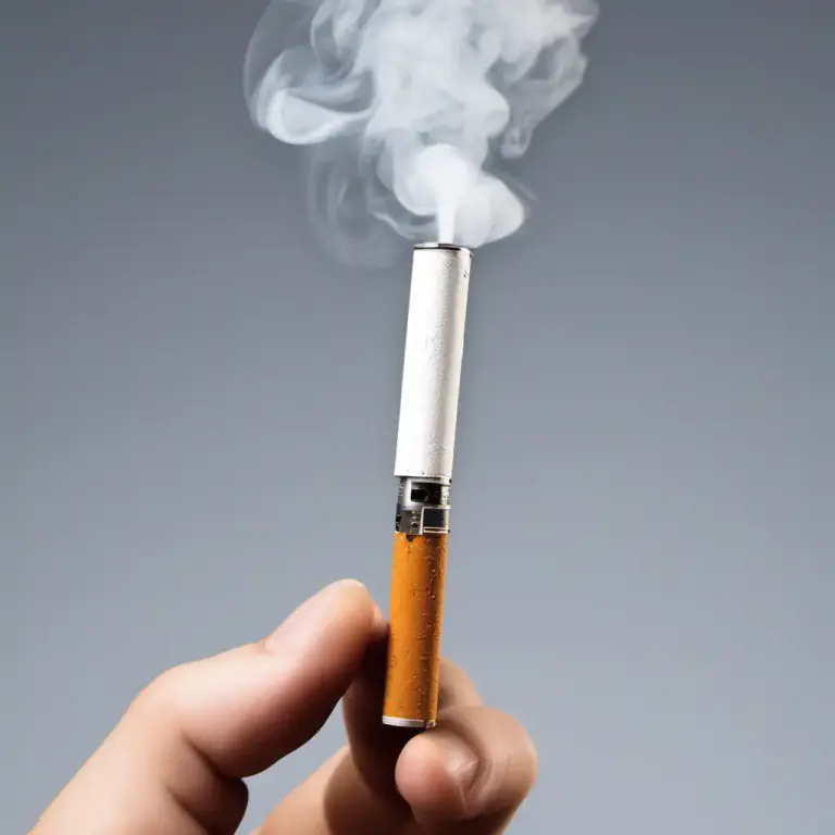 Visual representation of "cigarette" - An electronic device similar to a cigarette for inhaling nicotine, without burning tobacco