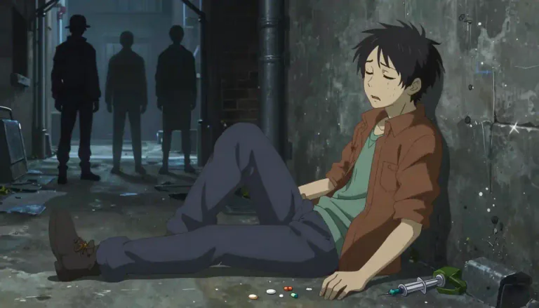 Visual representation of "druggie" - A person who regularly uses drugs, especially illegal ones.