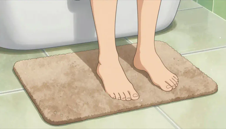 Visual representation of "bathmat" - A mat placed on the floor of a bathroom, typically in front of a bathtub or shower, designed to absorb water and prevent slips.