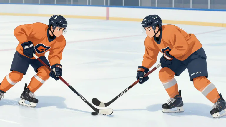Visual representation of "deke" - A sudden movement made by a player to trick an opponent into thinking they are going to move in one direction while they actually move in another.
