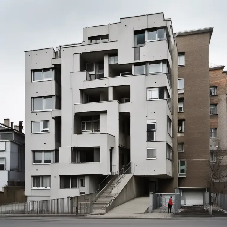 Visual representation of "flight" - A series of steps between different floors of a building.
