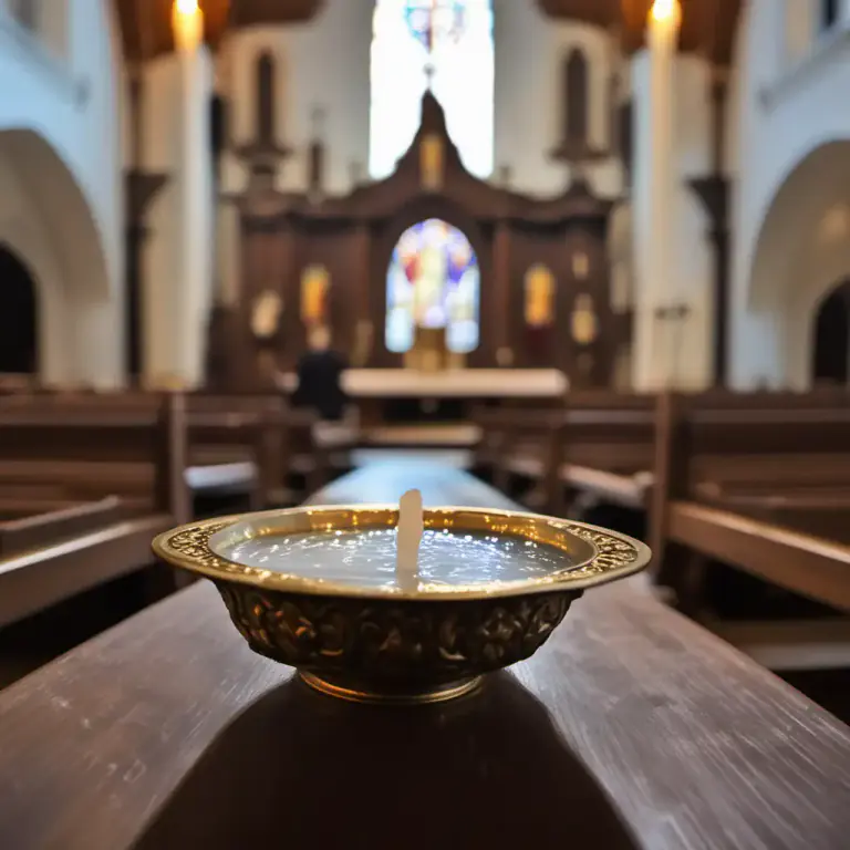 Visual representation of "stoup" - A small container or bowl for holy water in a church