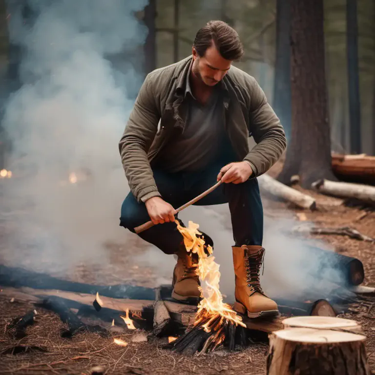 Visual representation of "stamp out" - to extinguish a small fire by stepping on it