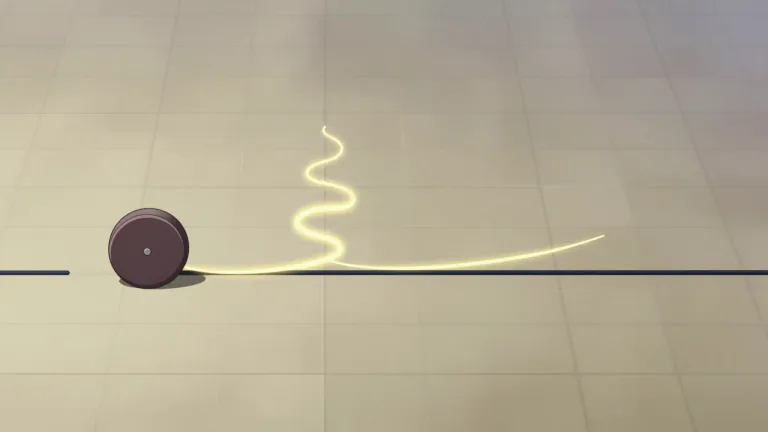Visual representation of "involute" - A type of curve that is formed by the path traced by a point on a circle as the circle rolls without slipping along a straight line.