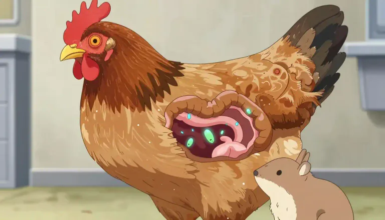 Visual representation of "coccidiosis" - Coccidiosis is an intestinal disease in animals, particularly affecting birds and mammals, caused by parasitic protozoa of the genus Eimeria.