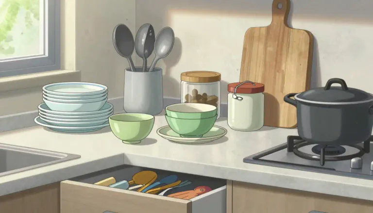 Visual representation of "houseware" - Items or products that are used in a house, particularly for cooking, eating, or home organization.