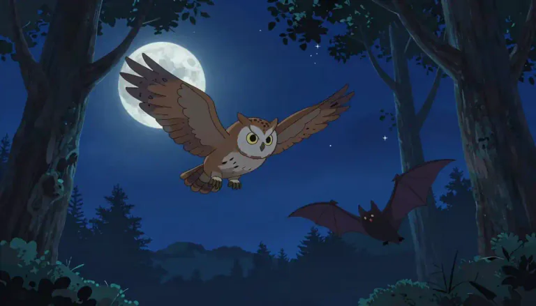 Visual representation of "nocturnal" - Active during the night
