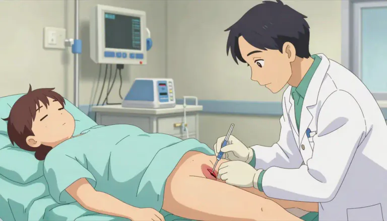 Visual representation of "episiotomy" - A surgical procedure where an incision is made in the perineum to assist childbirth.