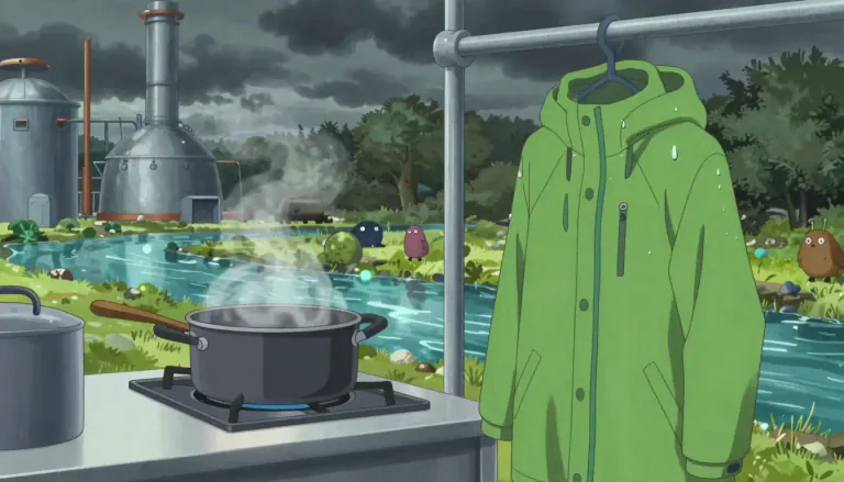 Visual representation of "perfluorooctanoic" - A synthetic chemical used in industrial processes, particularly for making non-stick coatings, which is a concern for environmental pollution and health risks.