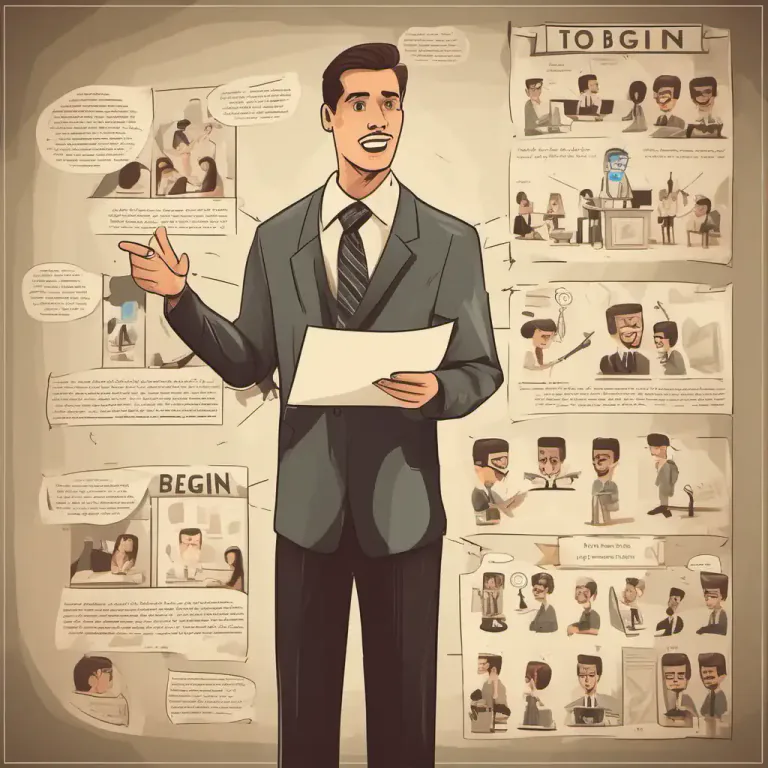 Visual representation of "to begin with" - Used to mention the first point or argument among others