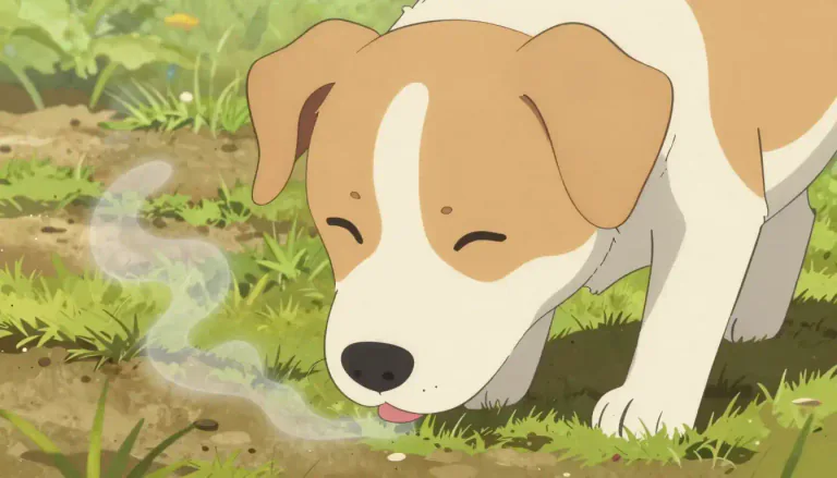 Visual representation of "sniff" - To breathe in air through the nose to detect a smell