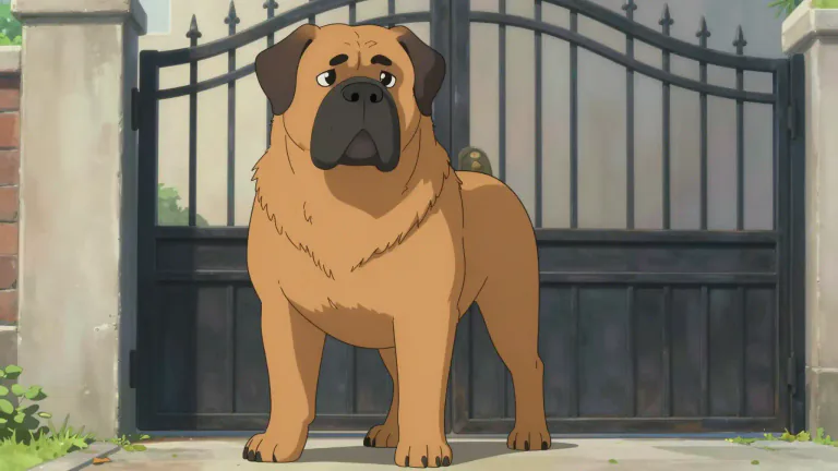 Visual representation of "mastiff" - A large dog that is often used for guarding properties.