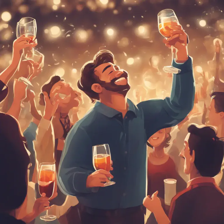 Visual representation of "drink somebody’s health" - To raise your glass and then drink as a way of wishing someone good health or happiness.