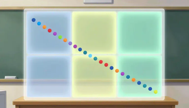 Visual representation of "quartile" - One of four equal parts of a set of data points.