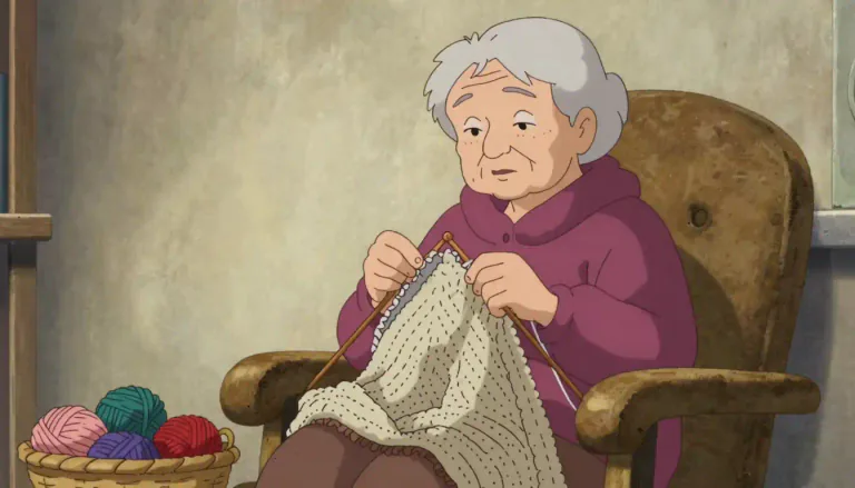 Visual representation of "knitter" - A person who knits, creating fabric or items such as clothing with yarn