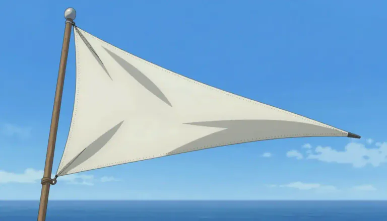 Visual representation of "pennant" - A long, narrow, usually triangular flag, often used for sports teams or nautical purposes.