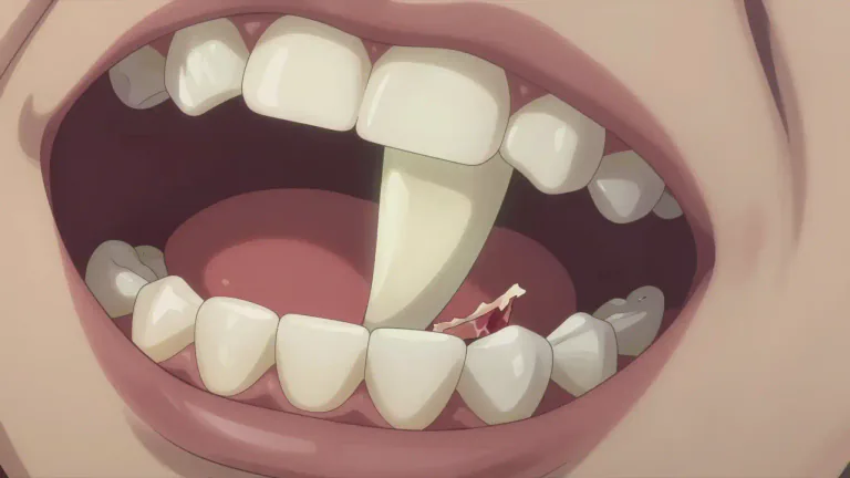 Visual representation of "canine" - A type of tooth that is sharp and often used for catching and chewing food. Humans and many animals have this.