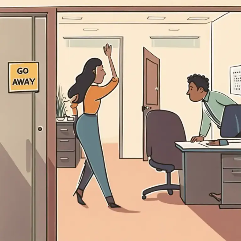 Visual representation of "fuck off" - A rude way of telling someone to go away.