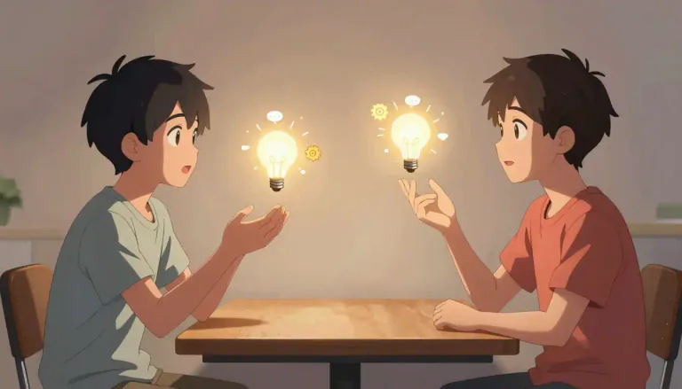 Visual representation of "bandy" - to exchange or discuss ideas or points of view often