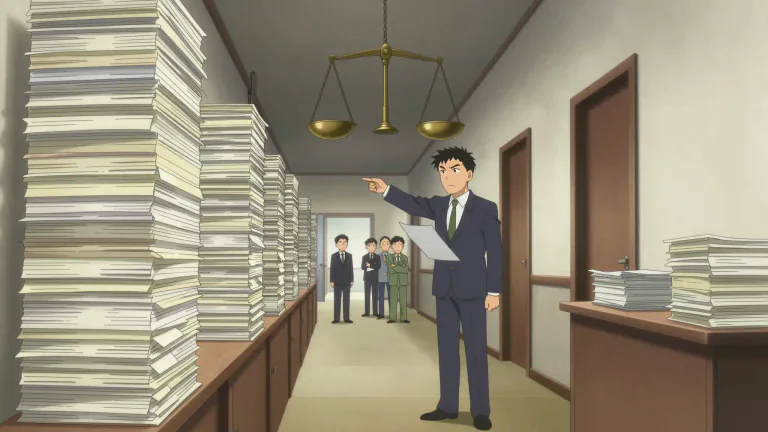 Visual representation of "legalistic" - Characterized by an overemphasis on legal aspects.