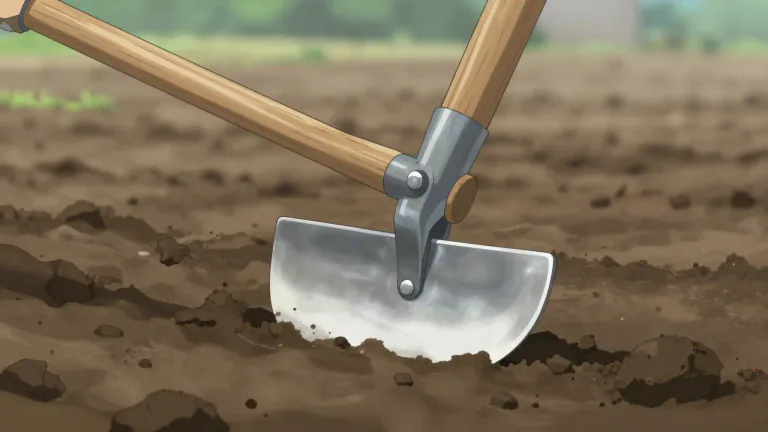Visual representation of "plowshare" - The sharp blade of a plow that cuts into the soil, which is a critical part of agricultural equipment used for farming.