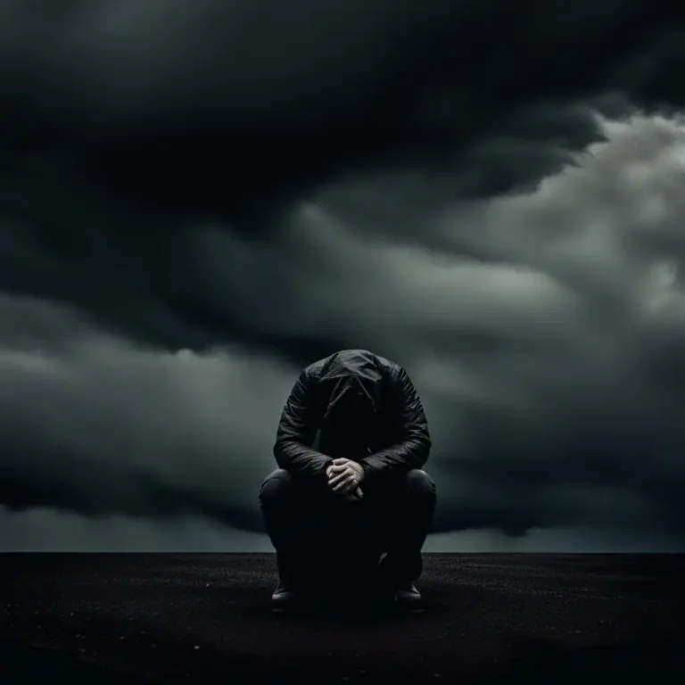 Visual representation of "oppression" - A heavy feeling of sadness or worry