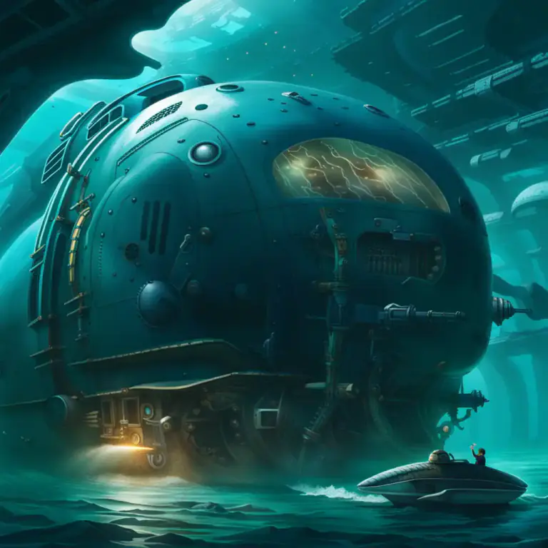Visual representation of "nautilus" - A submarine in the novel '20,000 Leagues Under the Sea' by Jules Verne.