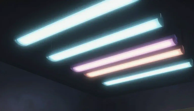Visual representation of "flu orescent" - giving off light when exposed to other kinds of light or radiation