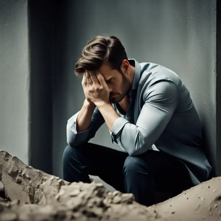 Visual representation of "come apart" - to lose control of one's emotions