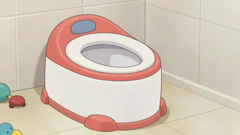 Visual representation of "potty" - A bowl used by small children for urinating and defecating