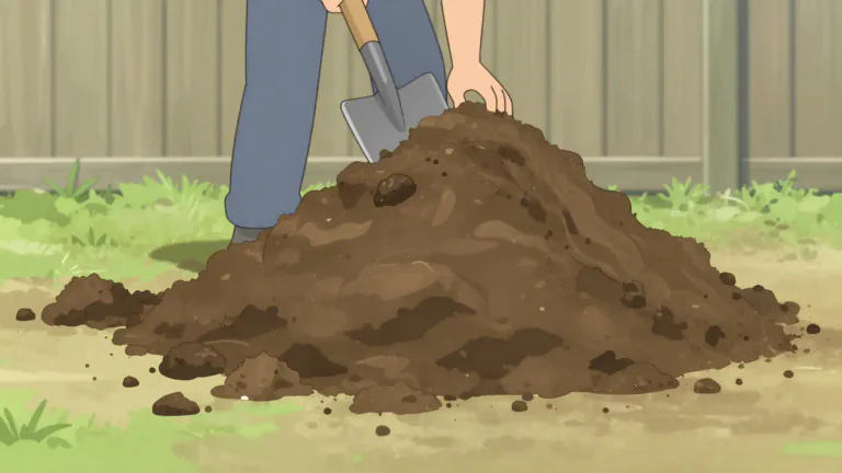 Visual representation of "mound" - To make a pile or heap of something.
