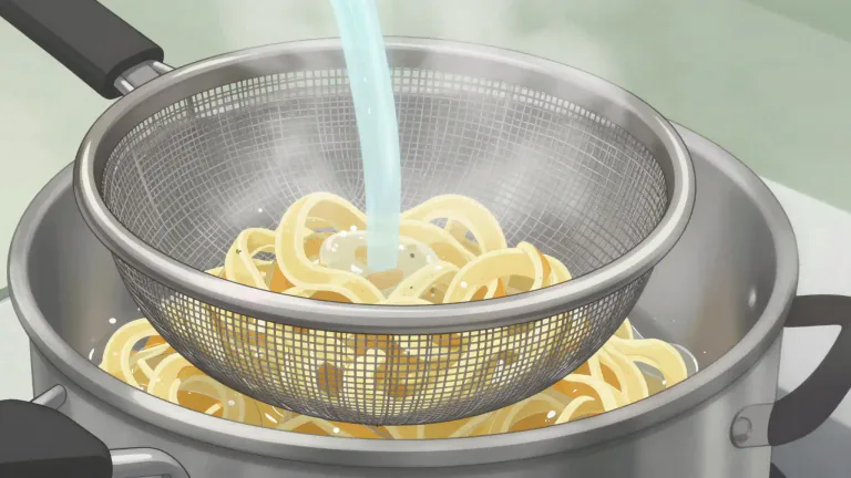 Visual representation of "strainer" - A device used for separating solid materials from liquids or small pieces from large pieces
