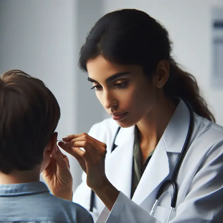 Visual representation of "grommet" - In surgery, it is a plastic or tube inserted into a hole in body, like in the eardrum, to keep it open for medical reasons