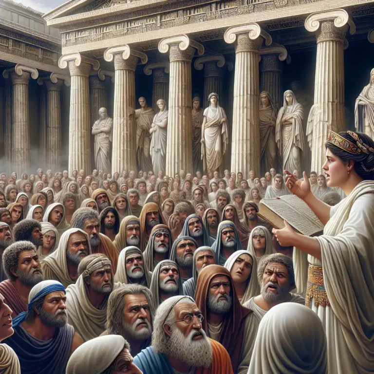Visual representation of "delphic" - Related to the ancient Greek oracle at Delphi.