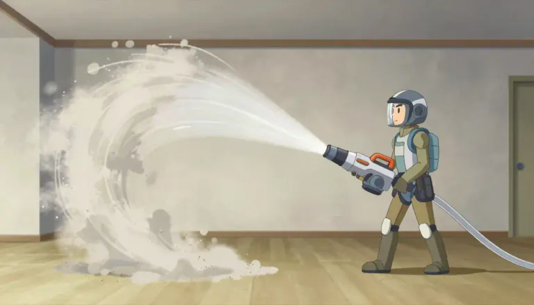 Visual representation of "vac" - To remove air or other substances from a space, typically using a vacuum.
