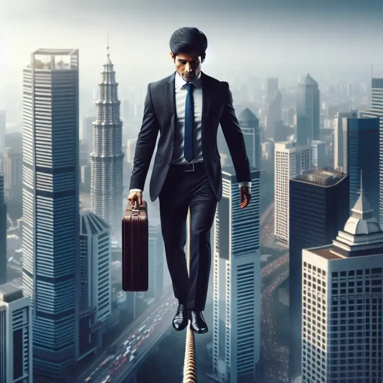 Visual representation of "plunger" - A person who takes big risks especially in business for big profits.