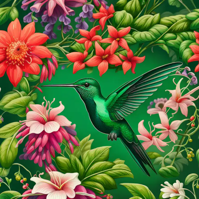 Visual representation of "emerald" - A kind of bird with bright green feathers