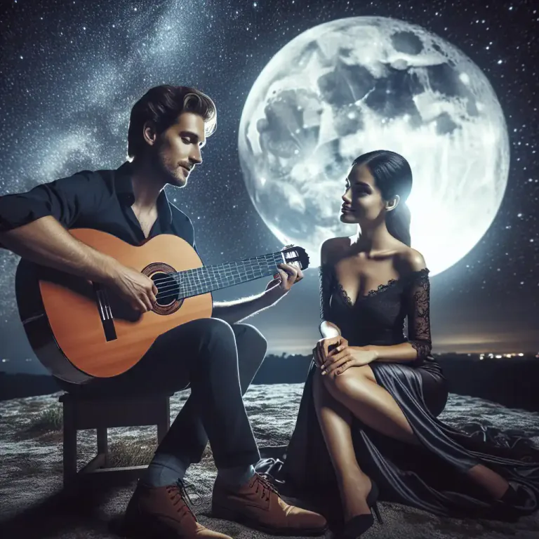 Visual representation of "serenade" - To entertain someone with a serenade