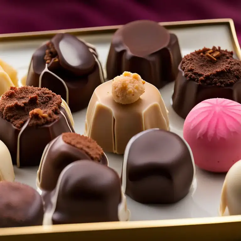 Visual representation of "bonbon" - A sweet dessert truffle filled with creamy chocolate.