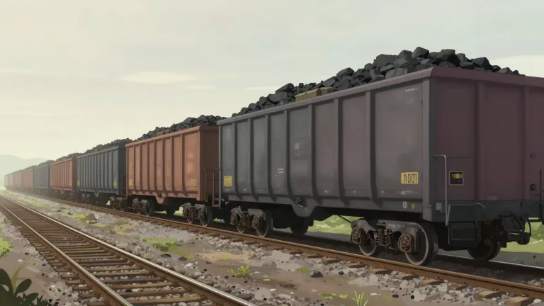 Visual representation of "trainload" - The total amount of goods or passengers that a train can carry.
