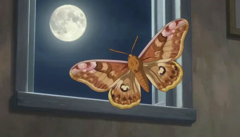 Visual representation of "moth" - A type of insect, similar to a butterfly, that usually flies at night