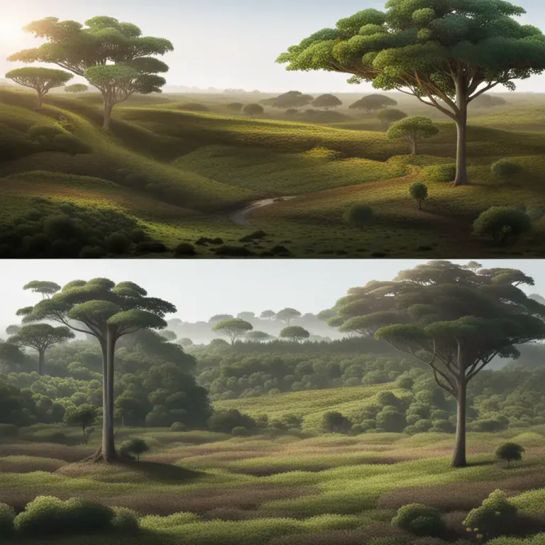 Visual representation of "succession" - The process by which plant and animal species in an area are replaced over time by a series of different and often more complex types