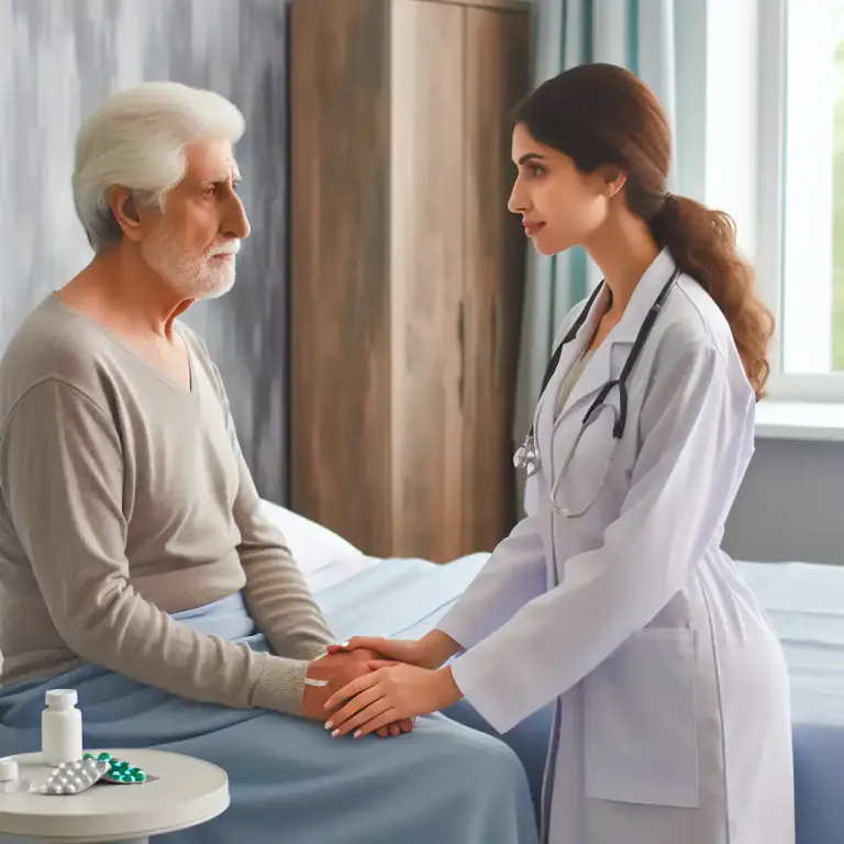 Visual representation of "palliative" - A medicine or treatment that reduces pain or sickness but does not cure the disease