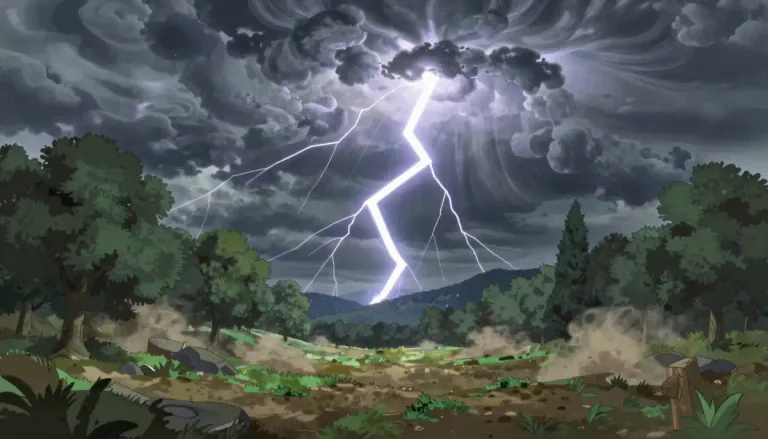 Visual representation of "thunderclap" - A loud noise that comes from the sky especially during a storm.