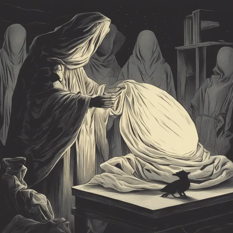 Visual representation of "under wraps" - Keeping something secret or hidden from others