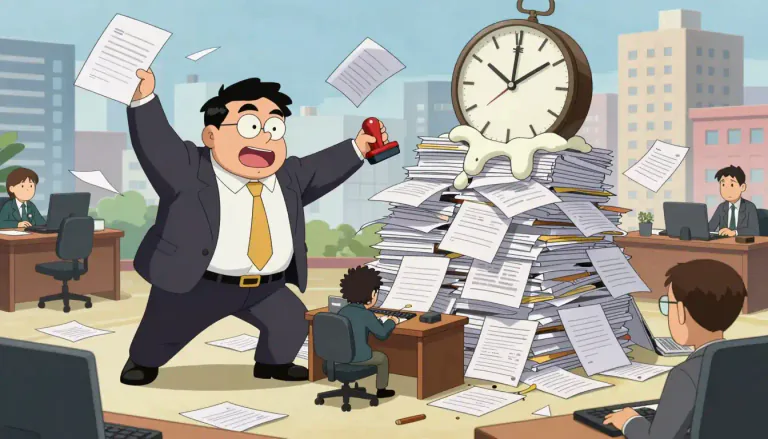 Visual representation of "farcical" - Comic, ridiculous, and unrealistic