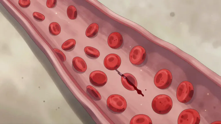 Visual representation of "thrombocytopenic" - Having an abnormally low number of platelets in the blood, which can lead to excessive bleeding.